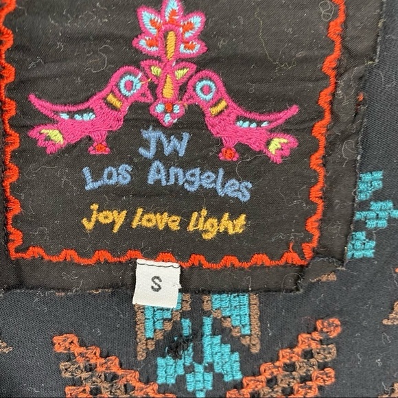 Johnny Was Sz Small Black Embroidered Open Front Shrug Tunic - Picture 3 of 11